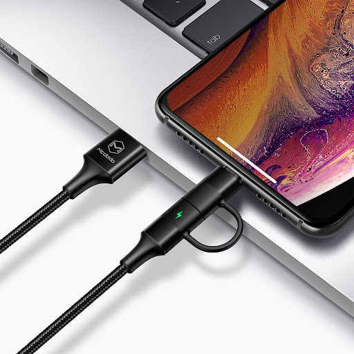 کابل تبدیل USB به لایتنینگ/USB-C مک دودو مدل CA-6800